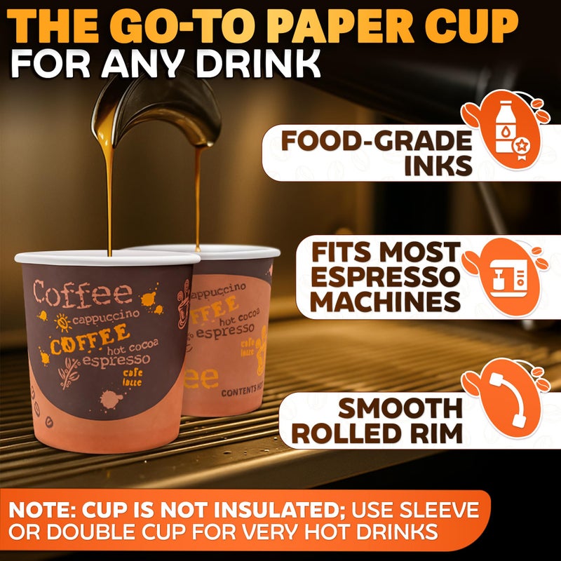 Reluen 200-Pack 3 oz Disposable Espresso Cups â€“ Small Espresso Paper Cups for Hot Drinks | Compact & Durable Great for Coffee, Tea, Holiday and Beverage Shots, for Home, Office, Events and On-the-Go Use - Image 3